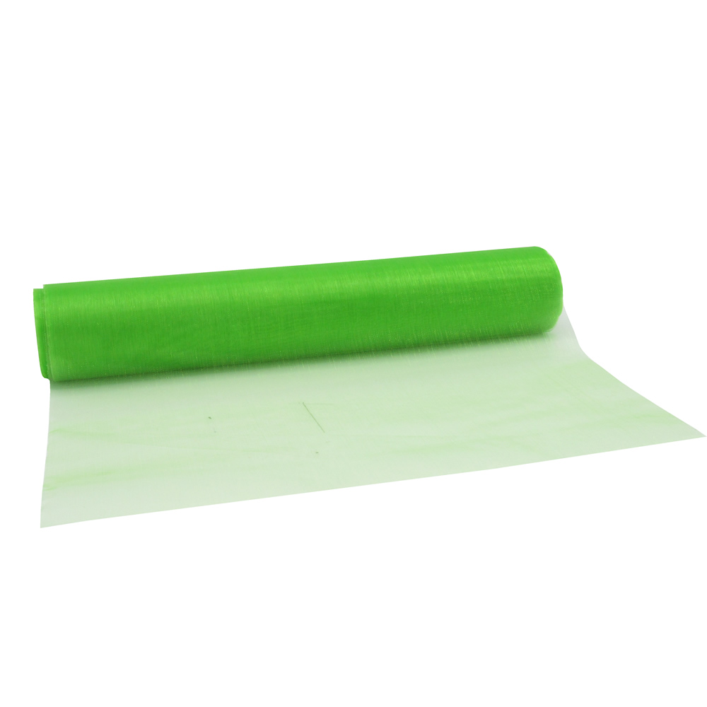 Tafelloper organza limegroen 28 cm (10 meter)