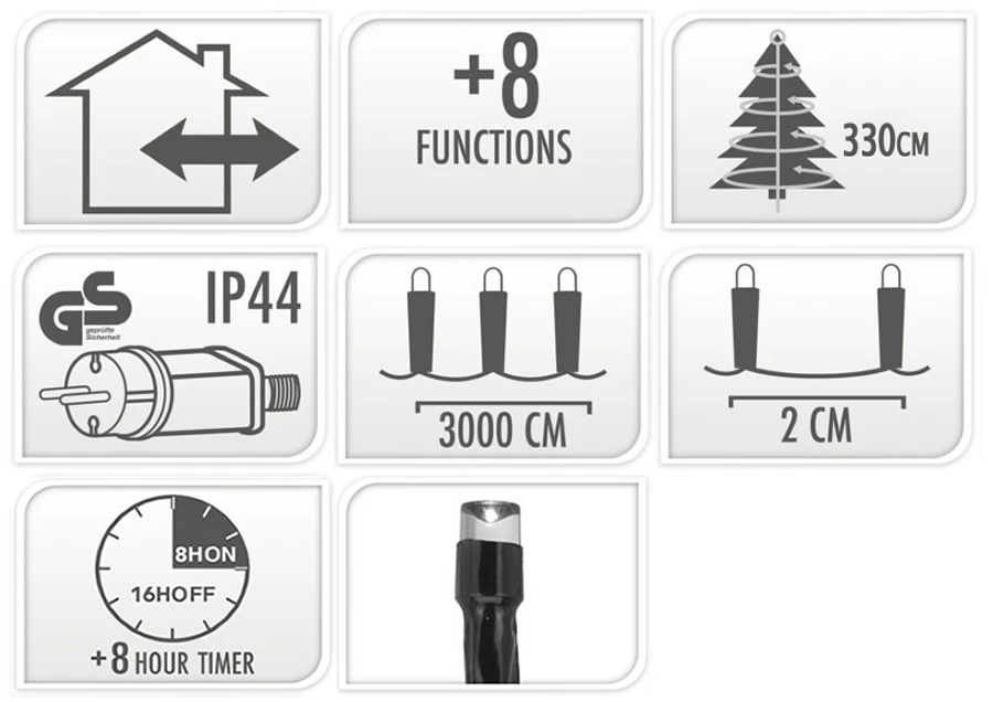 Kerstverlichting warm wit 1500 LED (30 meter)