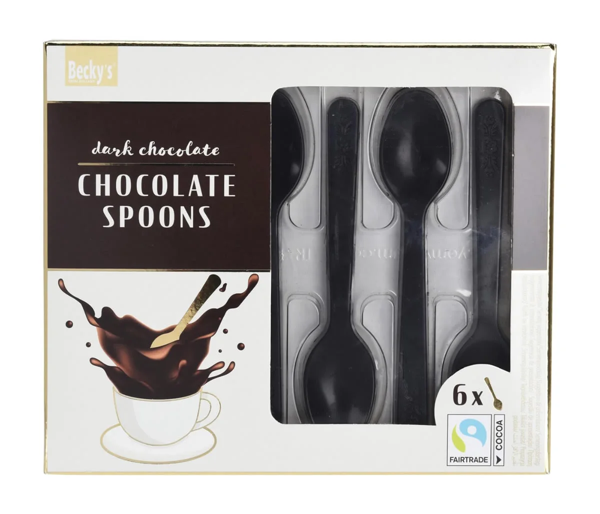 Becky's Santalicious chocolade lepels puur (6 stuks)