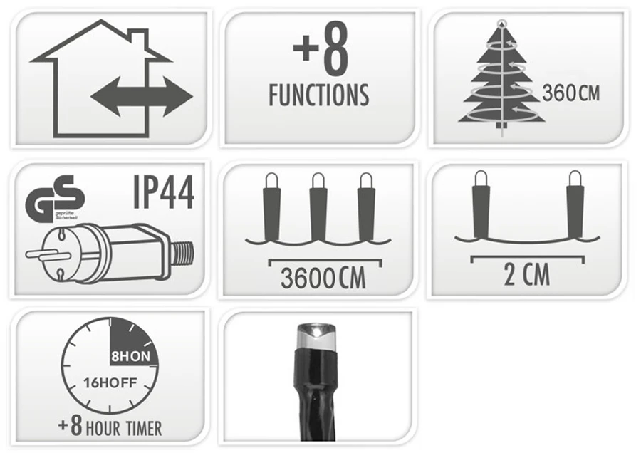 Kerstverlichting warm wit 1800 LED (36 meter)