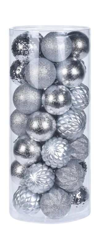 zadel Actuator vervagen Kerstballen zilver 6 cm assorti (set 35 stuks)