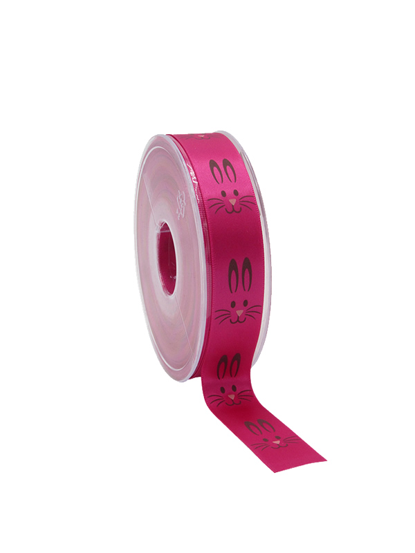 Cadeaulint paashaas fuchsia 22 mm (25 meter)