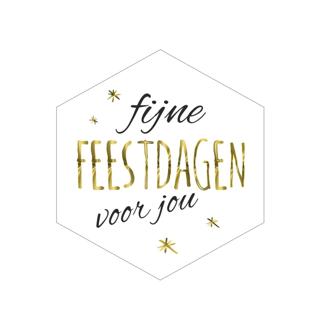 Stickers Fijne Feestdagen voor Jou wit 39 x 41 mm (250 stuks)