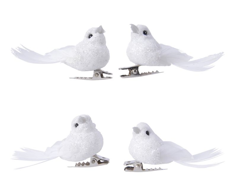 Decoratieve Witte Vogeltjes Met Clip Cm Stuks Decoma Nl