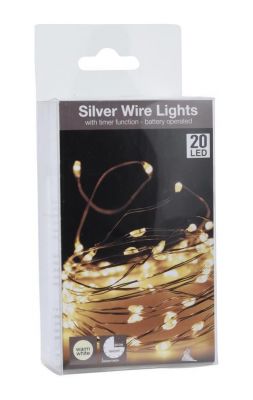 Kerstverlichting Warm Wit Led Zilverdraad Cm